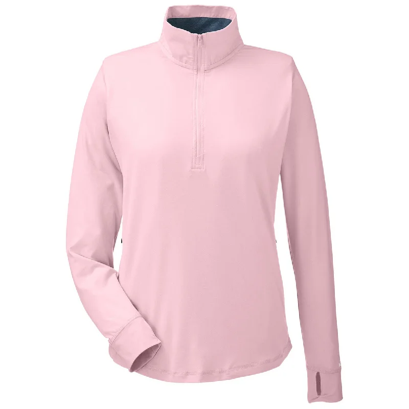 Nautica Women's Sunset Pink Saltwater Quarter-Zip Pullover Batwing Sleeve Top