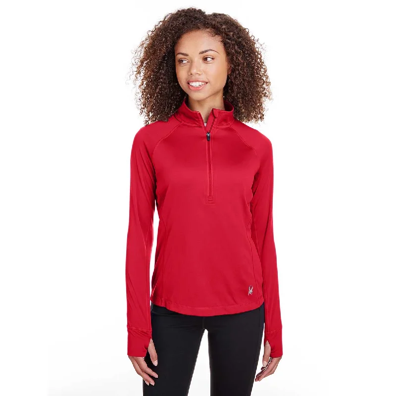 Spyder Women's Red Freestyle Half-Zip Pullover Boyleg Sleeve Pullover