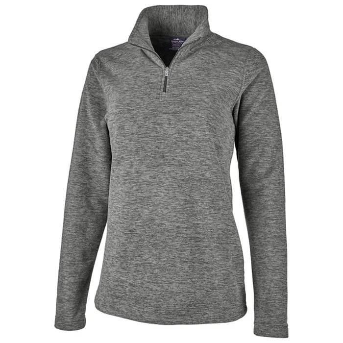 Charles River Women's Light Grey Heather Freeport Microfleece Pullover High Neck Pullover