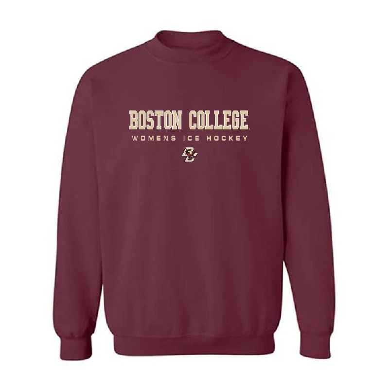 Boston College - NCAA Women's Ice Hockey : Alanna Devlin - Crewneck Sweatshirt Hoodie with Snap Buttons Easy Quick