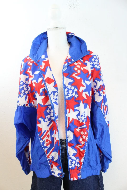 Vintage Red White & Blue Jacket (L) Fitted Jacket Loose Jacket Oversized Jacket