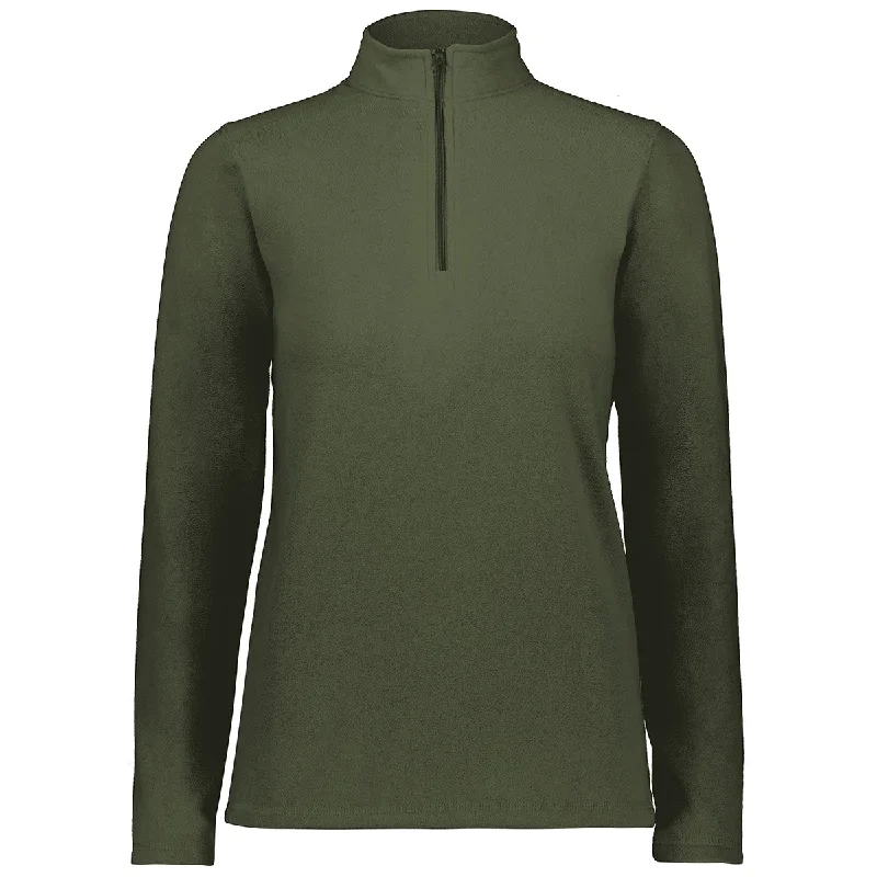 Augusta Sportswear Women's Olive Micro-Lite Fleece 1/4 Zip Pullover Cashmere Luxurious Pullover