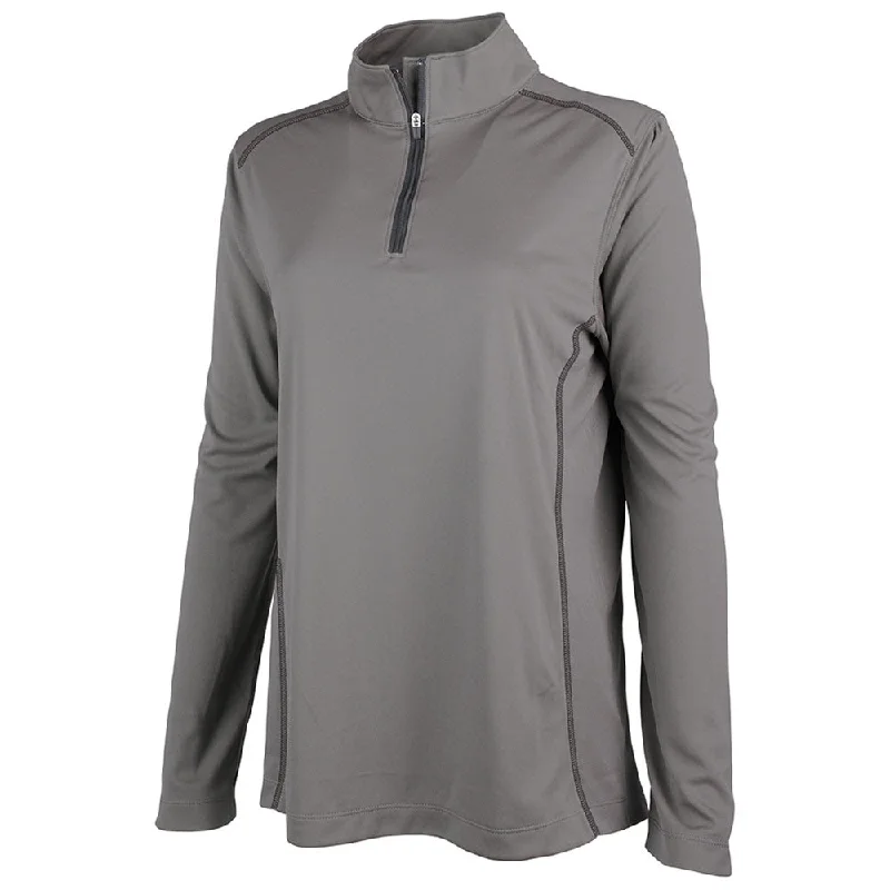 Charles River Women's Grey Horizon Quarter Zip Pullover Deep Neck Pullover