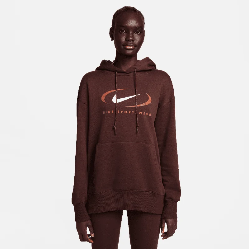 Women's Nike Sportswear Oversized Fleece Pullover Hoodie Hoodie with Side Slits Relaxed Casual