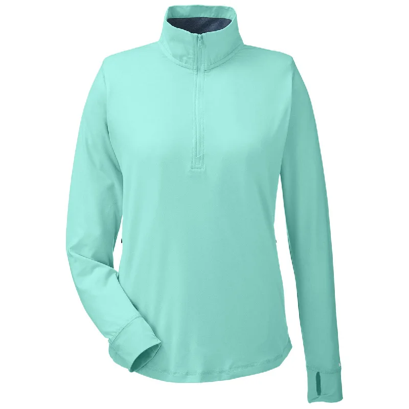 Nautica Women's Cool Mint Saltwater Quarter-Zip Pullover Sabrina Neck Pullover