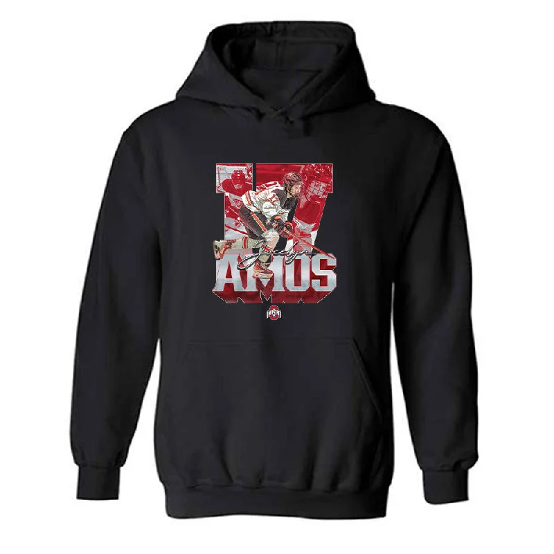 Ohio State - NCAA Women's Ice Hockey : Jocelyn Amos - Player Collage Hooded Sweatshirt Hoodie Dress Longline Feminine