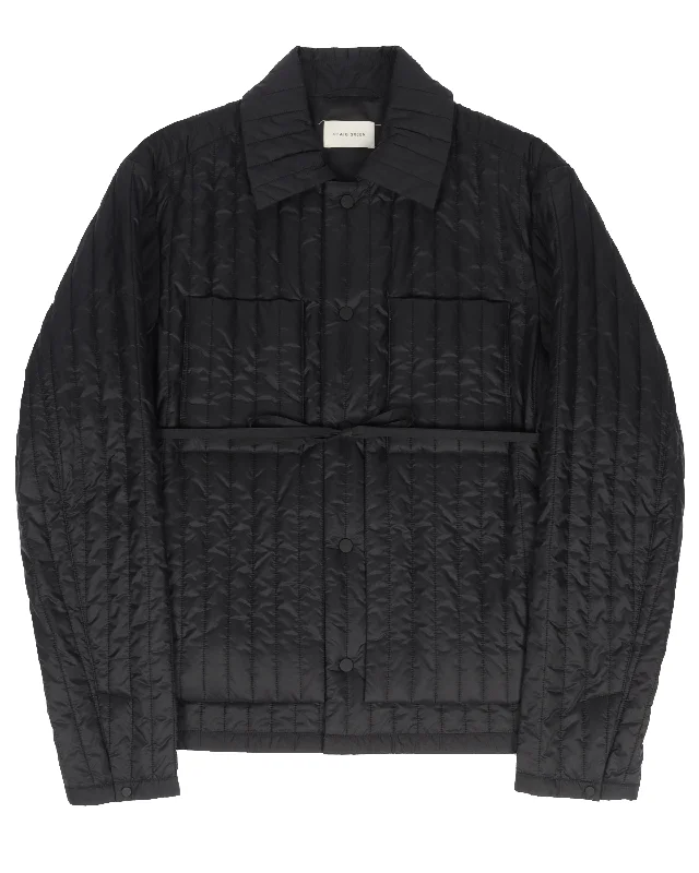 Single-Breasted Quilted Shell Jacket Collared Jacket Crew Neck Jacket Turtle Neck Jacket