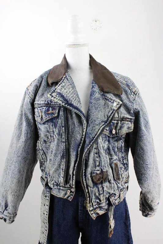 Vintage Jeans Jacket (M) Knit Jacket Woven Jacket Fleece Jacket