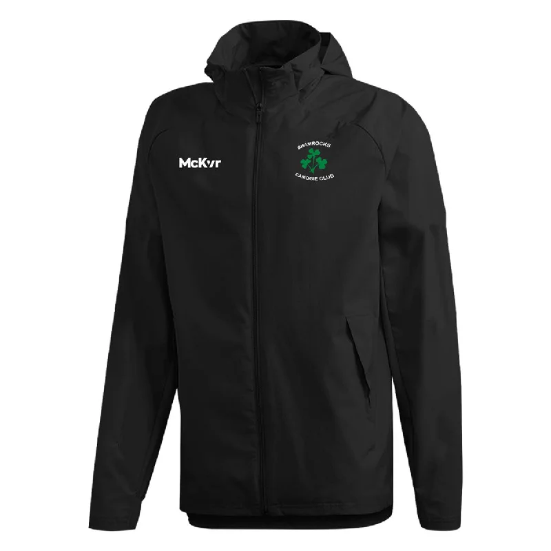 Mc Keever Shamrocks Camogie - Galway Core 22 Rain Jacket - Adult - Black Rayon Fabric Velvet Fabric Corduroy Fabric