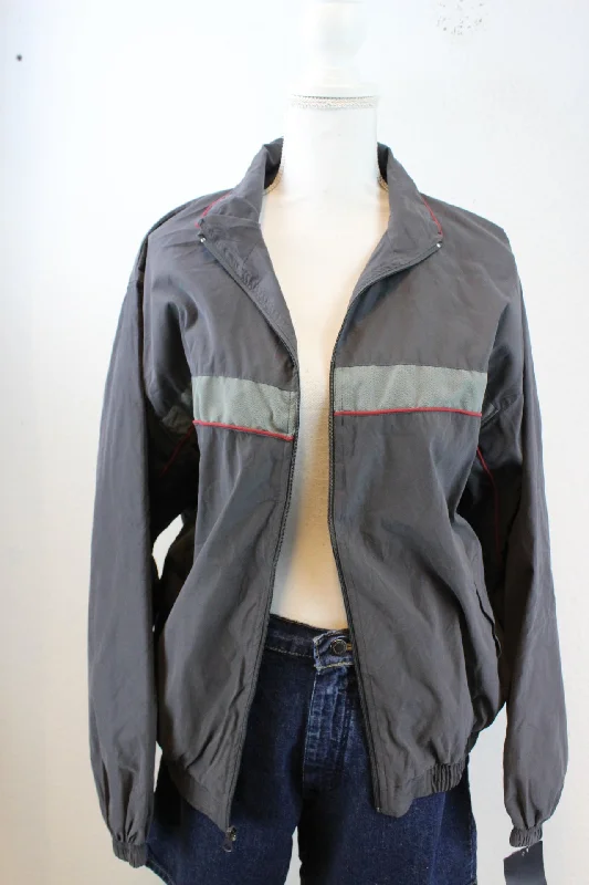 Vintage Grey Jacket (M) V-Neck Jacket Boat Neck Jacket Square Neck Jacket