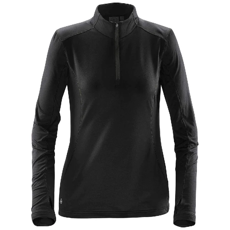 Stormtech Women's Black/Carbon Pulse Fleece Pullover Ruffled Neck Pullover