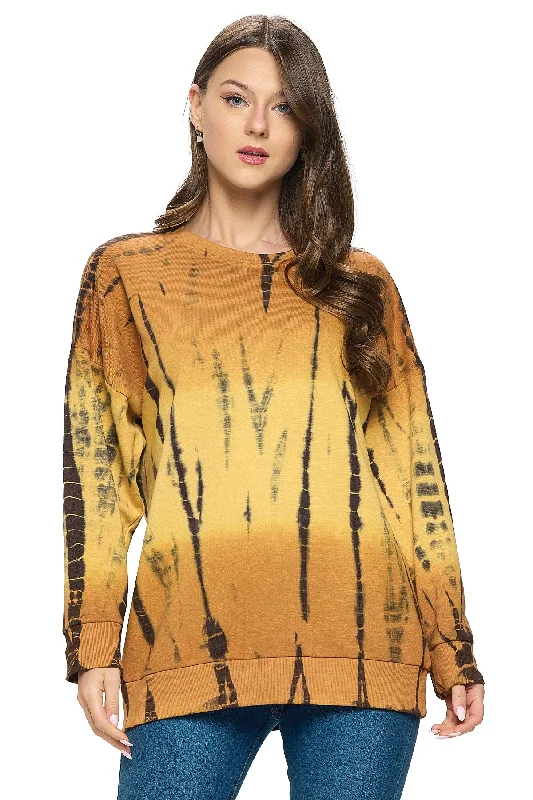 Pullover Top Boho Tie Dye Ombre Loose Fit Oversized Cozy Pullover