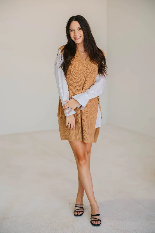 Layered Sweater Dress Elegant Classic Vintage