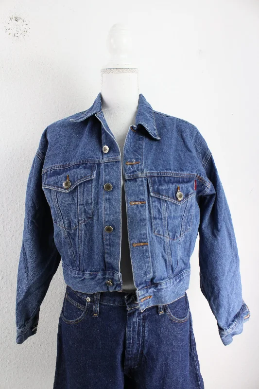 Vintage Jeans Jacket (S) Denim Fabric Leather Fabric Suede Fabric