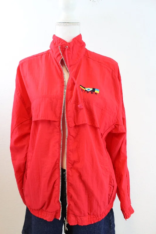 Vintage Red C Tek Jacket (M) Cotton Jacket Linen Jacket Terry Jacket