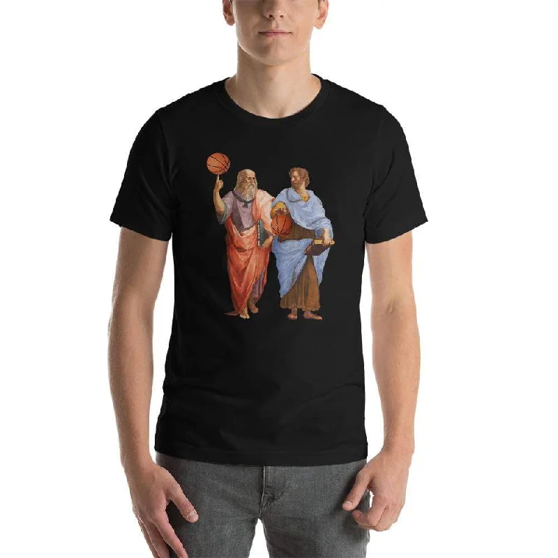 Aristotle and Plato with Basketballs - Basic T-Shirt Seamless Knitted Crochet