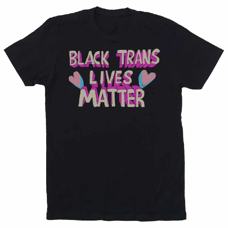 BLACK TRANS LIVES MATTER POD T-Shirt supporting A4TE Anti-Pilling Machine Wash Handmade