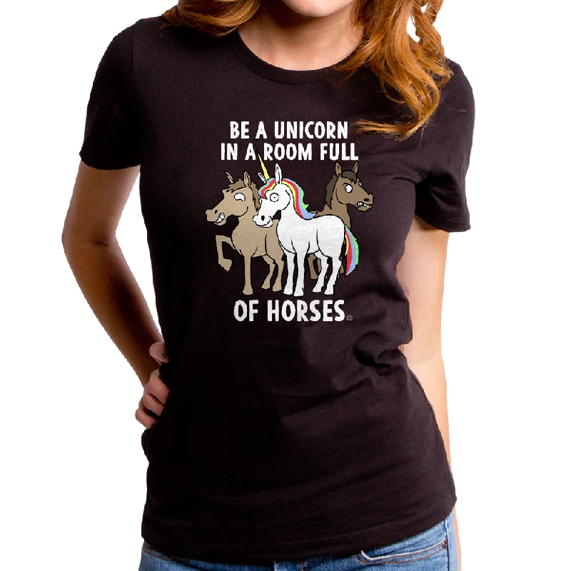 Be a Unicorn Women's T-Shirt Graphic Embroidered Appliqued