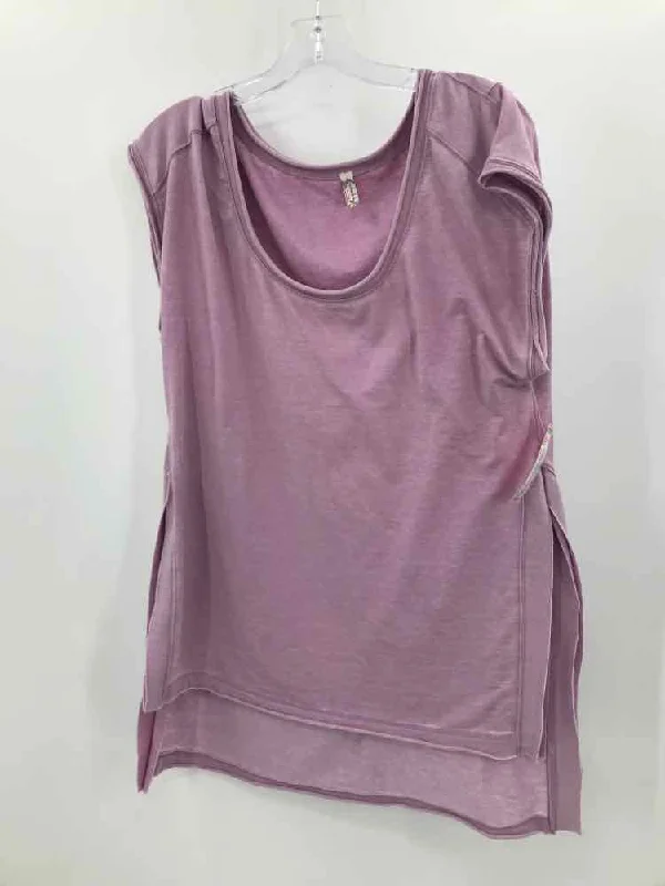 Pre-Owned Intimately Free People Purple Size XS Tunic T-shirt Real Fur Shearling Chenille