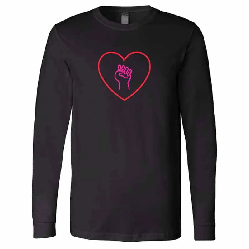 Love As Activism Long Sleeve T-Shirt supporting Indivisible Welt Pockets Slit Pockets Flap Pockets