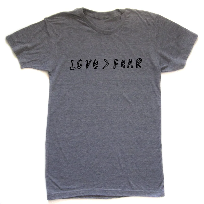 Love > Fear : Unisex Tee Zippered Front Buttoned Front Snap Front