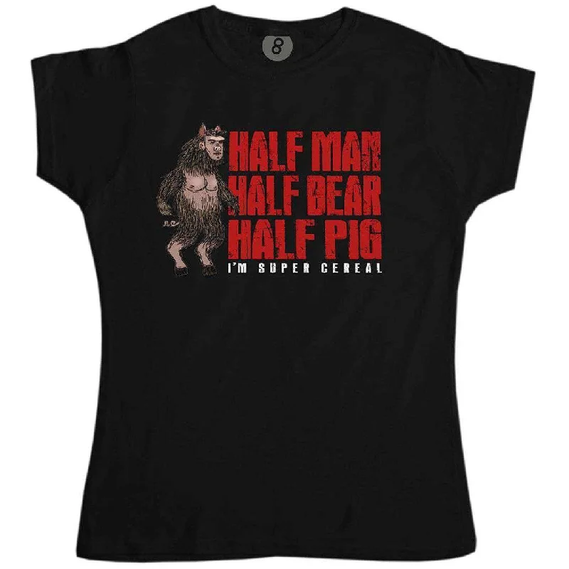 Manbearpig Super Cereal Fitted Womens T-Shirt Houndstooth Herringbone Solid