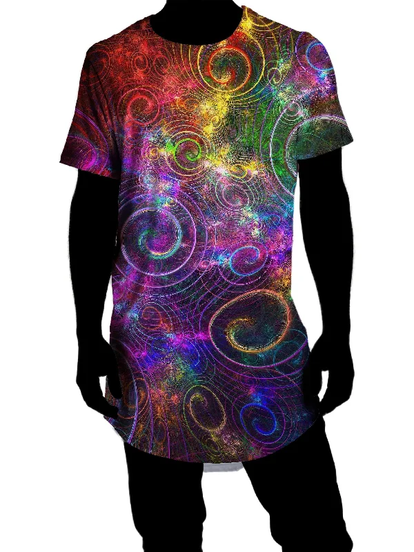 Mental Swirl Drop Cut T-Shirt Silk Blend Satin Velvet