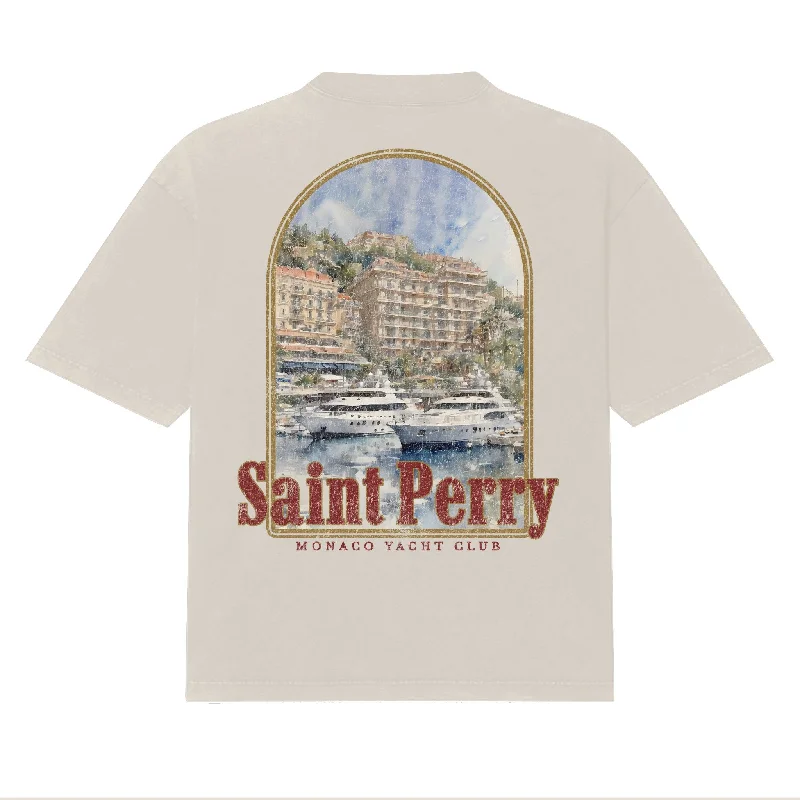 Monaco Yacht Club Tee Solid Print Embellished