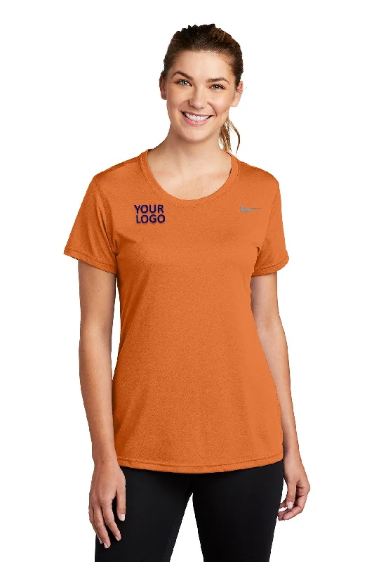 Nike Ladies Team rLegend Customized Tee's, Desert Orange Hooded Caped Shawl Collar