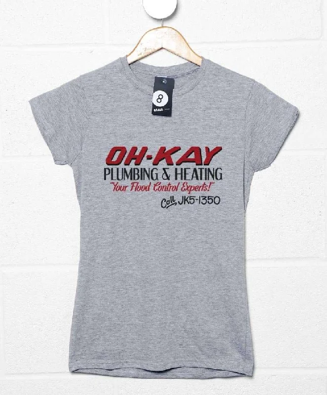 Oh Kay Plumbing T-Shirt for Women Ribbed T-Shirt High Neck Heavyweight