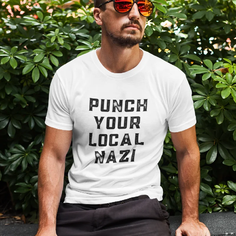 Punch Your Local Nazi Shirt Ribbed Striped Patterned