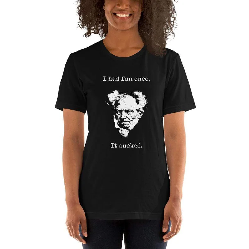 Schopenhauer - I Had Fun Once - It Sucked - Basic T-Shirt Ribbed T-Shirt High Neck Heavyweight