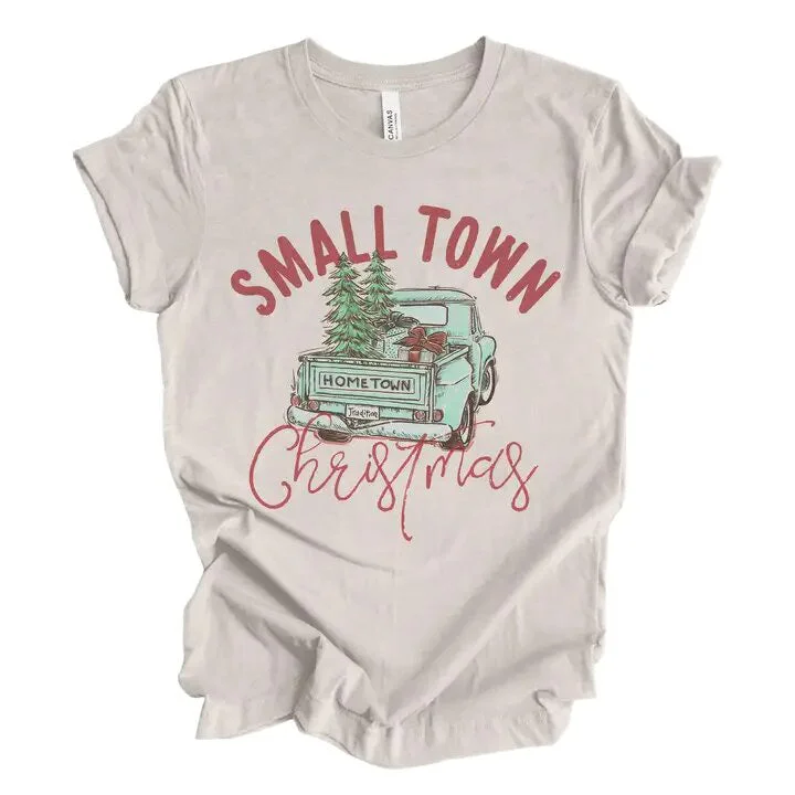 Small Town Tailgate Christmas Tee Elegant Classic Vintage