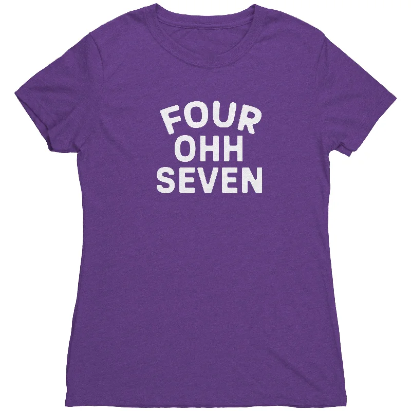 The "Four Ohh Seven" Area Code Women's Tri-blend Tee Boxy Fit Fitted Loose