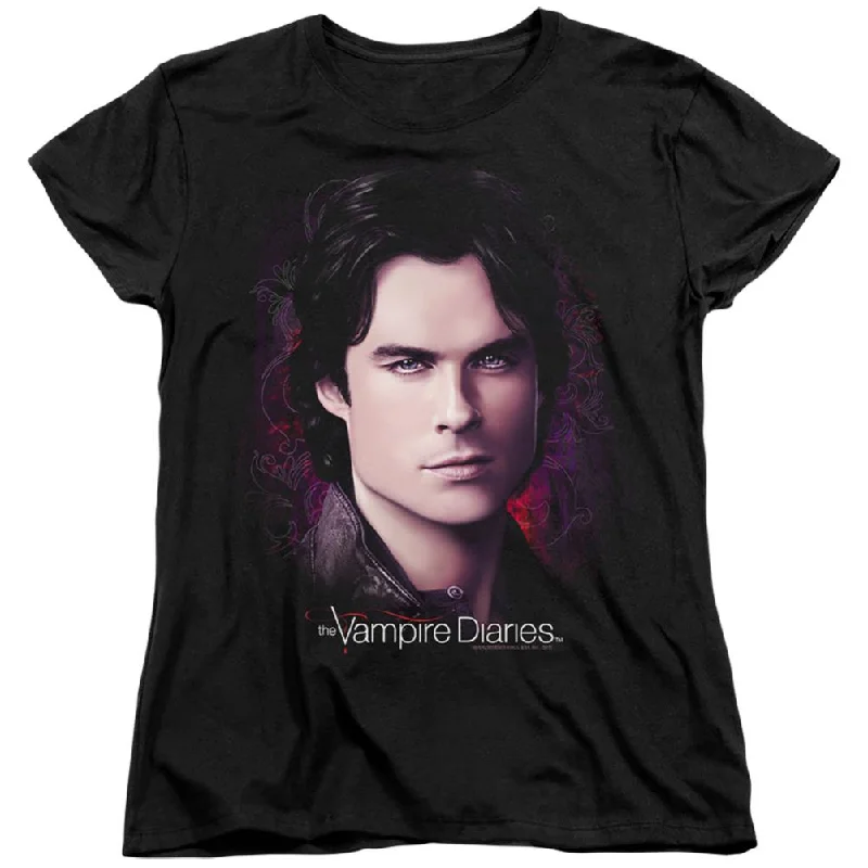 The Vampire Diaries Compelling Women's 18/1 Cotton Short-Sleeve T-Shirt Mesh Blend Leather Blend Suede Blend