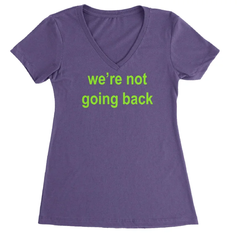 We're Not Going Back - Support Kamala Harris For President 2024 Ladies V-Neck T-shirt Wool Fabric Cashmere Fabric Tweed Fabric